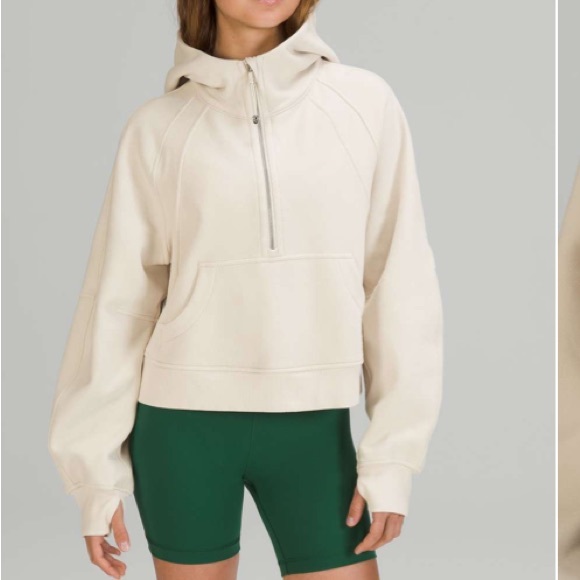 lululemon athletica Tops - Lululemon Scuba oversized 1/2 zip white opal